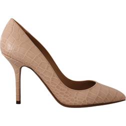 Dolce & Gabbana Beige Nude Leather BELLUCCI Heels Pumps Shoes