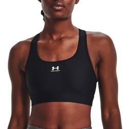 Under Armour Bra Mid Padless Sports Bra for Ladies Black/White