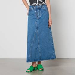 Ganni Organic Denim Maxi Skirt 38/UK