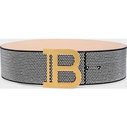 Balmain crystal-embellished logo-buckle belt women Goat Skin EAC