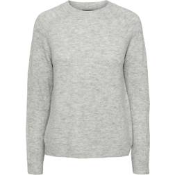 Pieces Juliana Knitted Pullover - Light Grey Melange