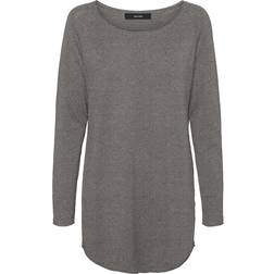 Vero Moda Nellie Knitted Sweater - Grey/Medium Grey Melange