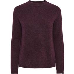 Pieces Juliana Knitted Pullover - Grape Wine