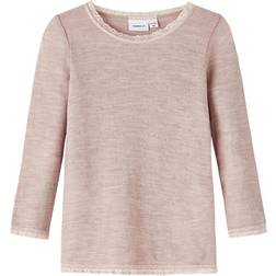 Name It Girl's Merino Wool Long Sleeved Top - Sphinx