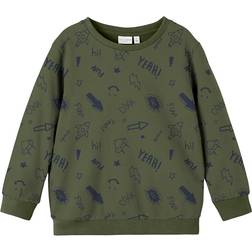 Name It Kid's Vifelix Loose Sweatshirt - Rifle Green