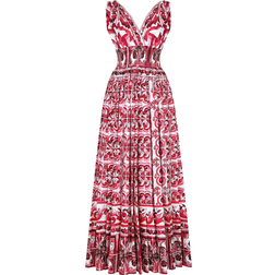 Dolce & Gabbana Majolica Poplin Maxi Dress - Pink