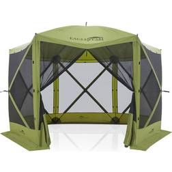 EAGLE PEAK 12x12 ft Portable Quick Pop Up 6 Sided Instant Gazebo Hex Screenhouse Canopy, Hexagonal Outdoor Camping Tent, Green Green