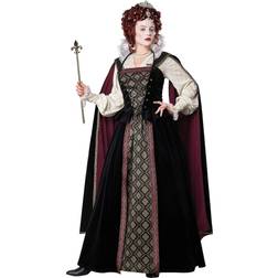 California Elizabethan Queen Women's Costume Black/Red/Brown