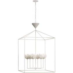 Alberto Plaster Six-Light Cage Lantern Pendant Lamp