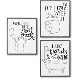 Americanflat Funny Bathroom Signs 3PK Roll It Poster