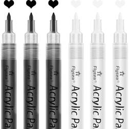 Acrylic paint pens6 pack black white paint markers paint pens for rock pain