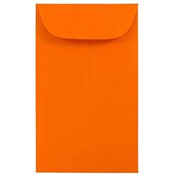 Jam Paper #3 Coin Business Colored Envelopes 2 1/2 x 4 1/4 Orange Recycled 50/Pack