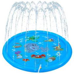 Dimple water splash pad 67" large kids sprinkler play mat for toddlers & kids