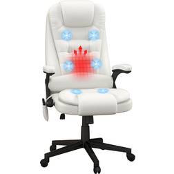 Homcom High-Back Vibration Massage Chair Heating Office Chair White