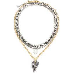 Artizan Joyeria The Lightning Layered Necklace Set - Gold/Silver/Transparent