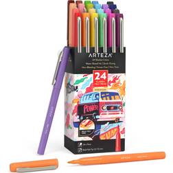 Arteza Set of Classic Felt Pens Sherbet Collection Assorted Colors Fiber tip 24 Pieces