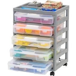 Iris usa, 5-case scrapbook cart, gray