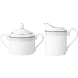 Noritake Silver Colonnade Sugar Set 2 Cream Jug