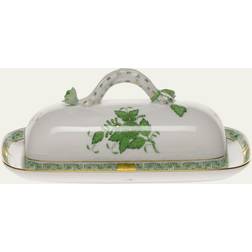 Bouquet Green Butter Dish