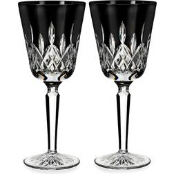 Waterford Lismore Black Crystal Goblets, 2 Wine Glass