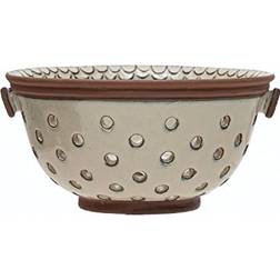 Storied Home Co-Op Stoneware Edge Detail, Reactive Glaze Colander