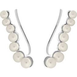 Pernille Corydon Ocean Treasure Ear Climbers - Silver/Pearls