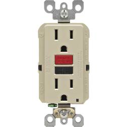 Leviton duplex outlet receptacle gfci tamper resistant 15a self test slim ivory