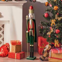 GlitzHome 42"H Wooden Christmas Nutcracker