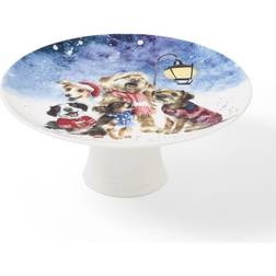 Royal Worcester Wrendale O Holy Night Dogs Footed Cake Plate