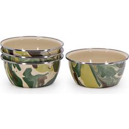 Golden Rabbit Enamelware Set 4 Camouflage Salad Bowl