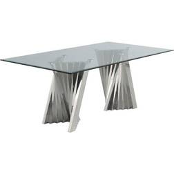 Best Quality Furniture Becky Clear Tempered Glass Top Dining Table