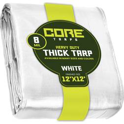 Core Tarps White 8Mil 12 x 12 Tarp, CT-404-12X12