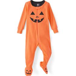 The Children's Place Baby's Pumpkin Snug Fit Cotton One piece Pajamas - Sun Glow