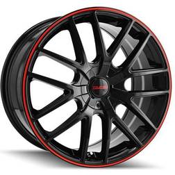 Touren TR60 17x7.5 5x112/5x120 +42mm Black/Red Wheel Rim 17' Inch