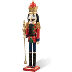 GlitzHome 24"H Wooden Christmas King Soldier Nutcracker