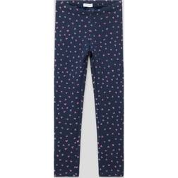 Name It Fleece-Leggings gefüttert Herzen blau