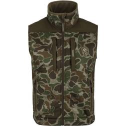 Drake Men's Non-Typical Standstill Windproof Vest, Old School Green Camo SKU 677238