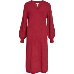 Object Malena Knitted Dress - Red Dahlia