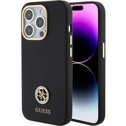 Guess Liquid Silicone Metal Logo Case for iPhone 15 Pro