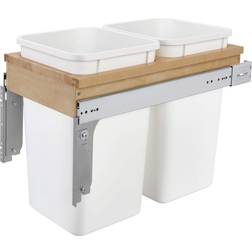 Rev-A-Shelf Double 27 Qt. Pull Out Top Mount Trash Container White