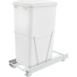 Rev-A-Shelf pull out 50 qt sliding trash can for kitchen white, rv-12pb-50 s