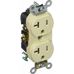 Leviton Duplex receptacle back/side wired 20a 125v 2-pole, 3-wire ivory tbr20-i