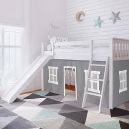 Max & Lily Twin Loft Bed Wooden Low loft Bunk beds