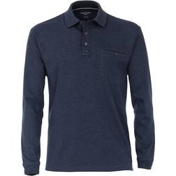 Casamoda Pflegeleichtes Stretch-Poloshirt, langarm blau