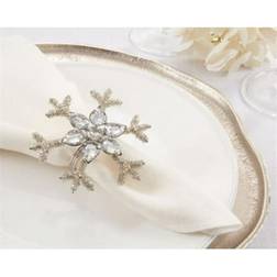 Saro Lifestyle Beaded Snowflake Napkin Ring 4