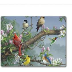 CounterArt Tempered Glass Beautiful Songbirds Saver Tempered Chopping Board