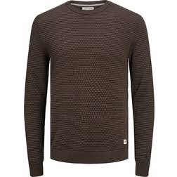 Jack & Jones Atlas Round Neck Knitted Sweater - Brown/Mulch