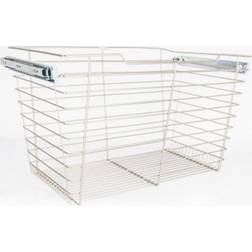 Hardware Resources 17" Tall Pull Out Wire Basket with Full Extension Satin Nickel