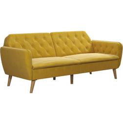 Novogratz Tallulah Memory Mustard Yellow Velvet Sofa 83" 2 Seater