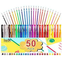 Branded 50 set gel pens colored glitter for coloring books drawing art marker adult kids